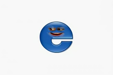 A parody of the Internet Explorer icon
